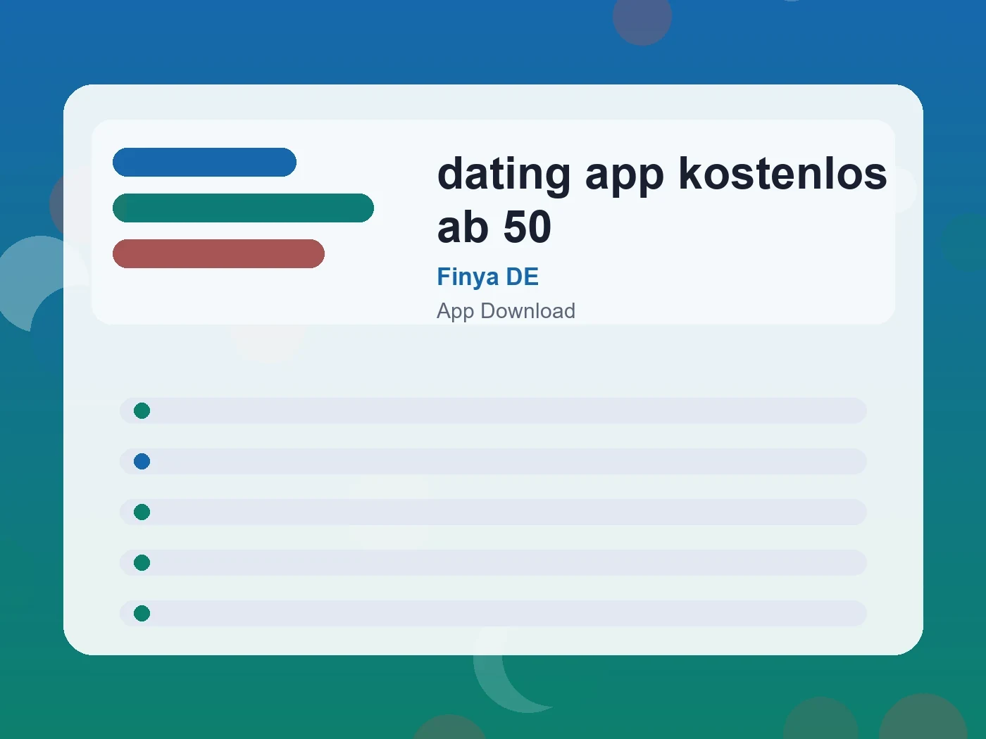 Finya DE dating app kostenlos ab 50 guide visual
