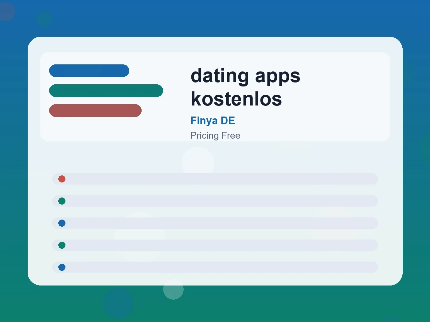 Finya DE dating apps kostenlos guide visual