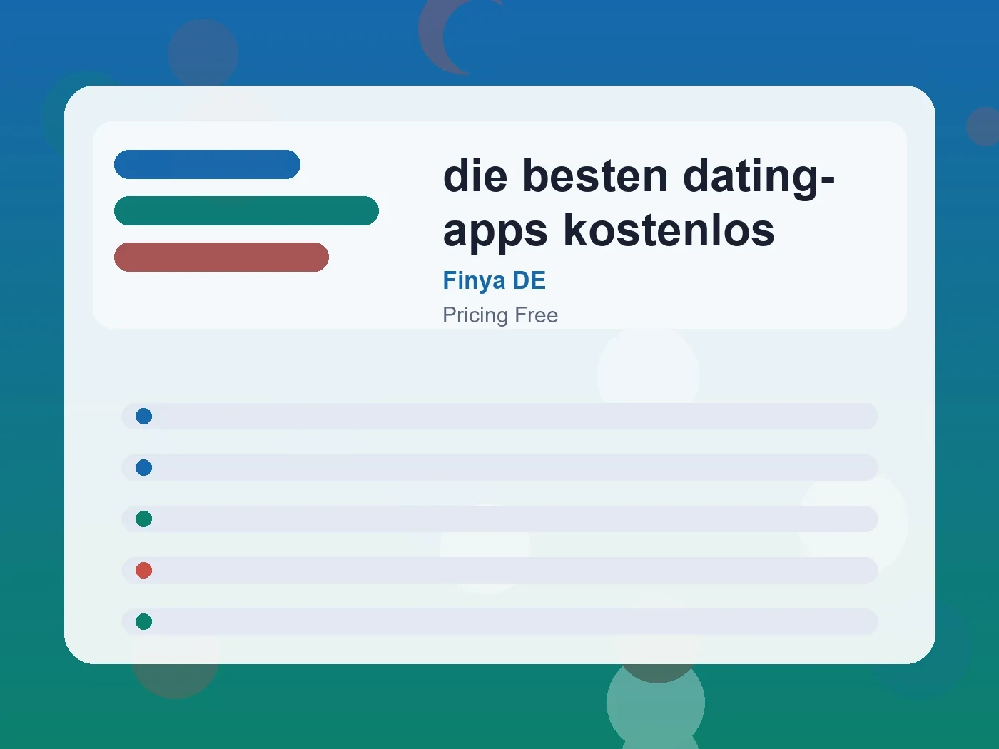 Finya DE die besten dating-apps kostenlos guide visual
