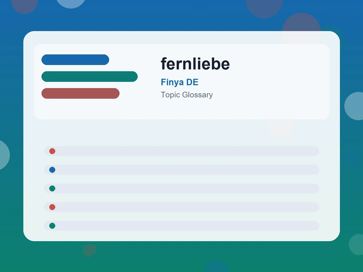 Finya DE fernliebe guide visual