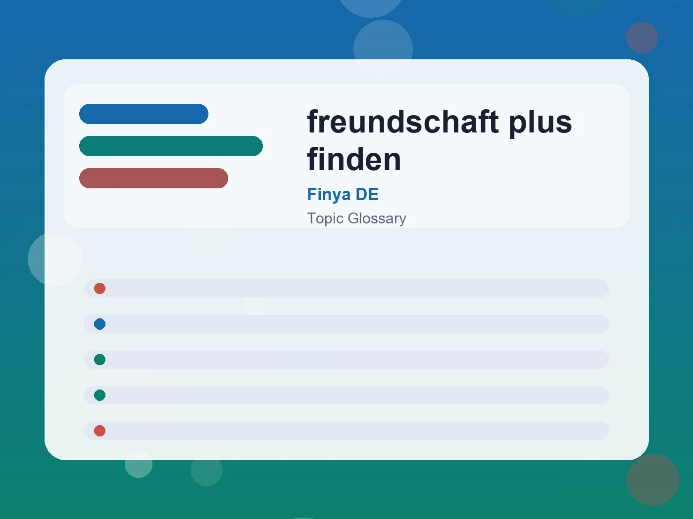 Finya DE freundschaft plus finden guide visual