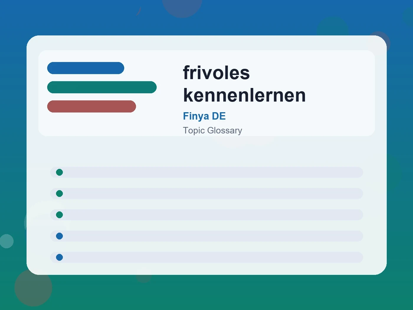 Finya DE frivoles kennenlernen guide visual