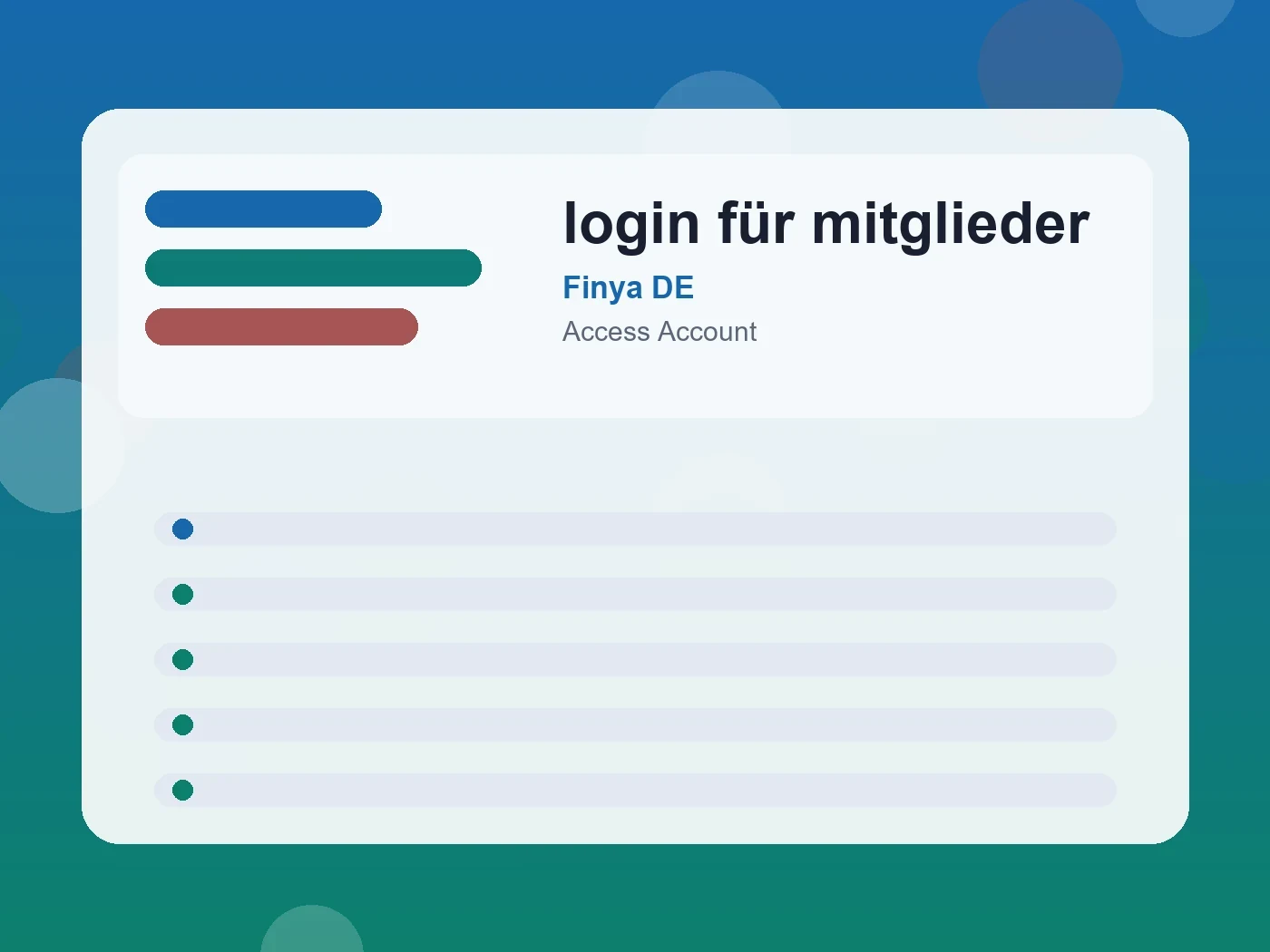 Finya DE login für mitglieder guide visual