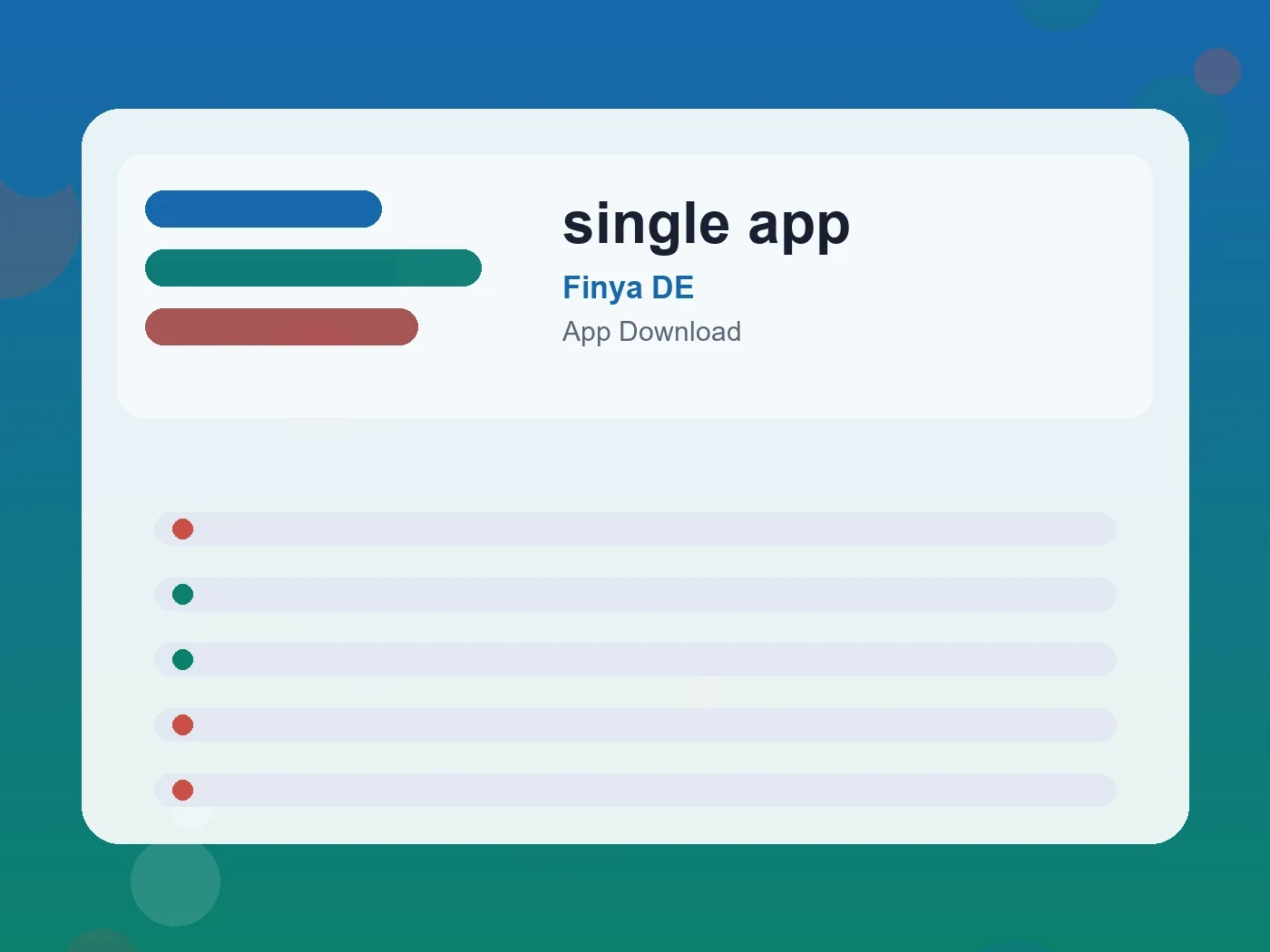 Finya DE single app guide visual