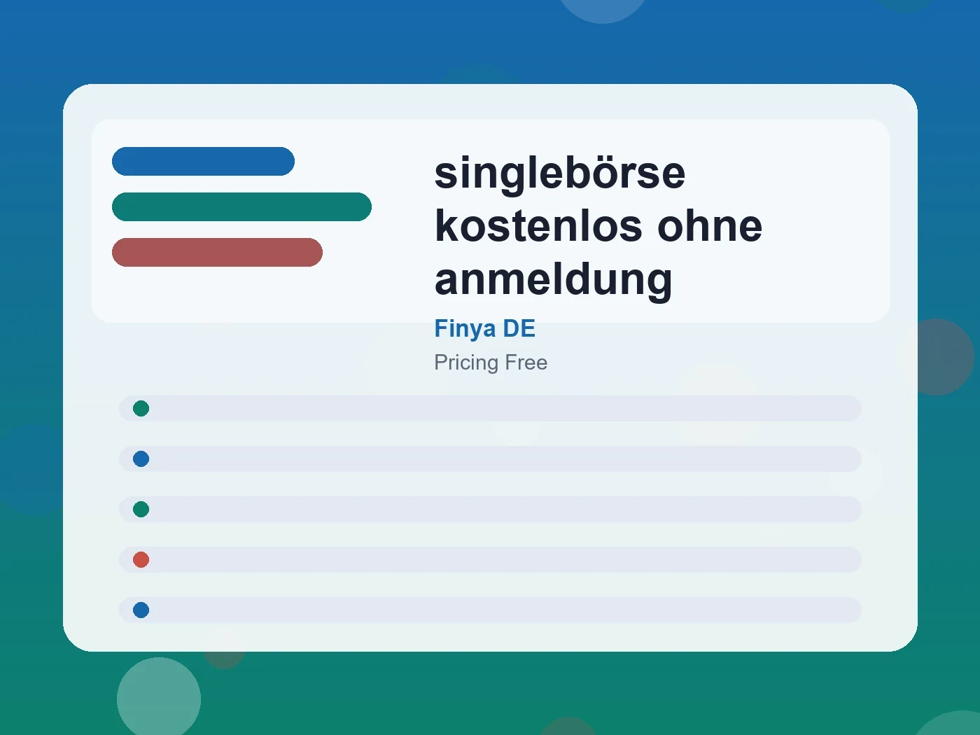 Finya DE singlebörse kostenlos ohne anmeldung guide visual