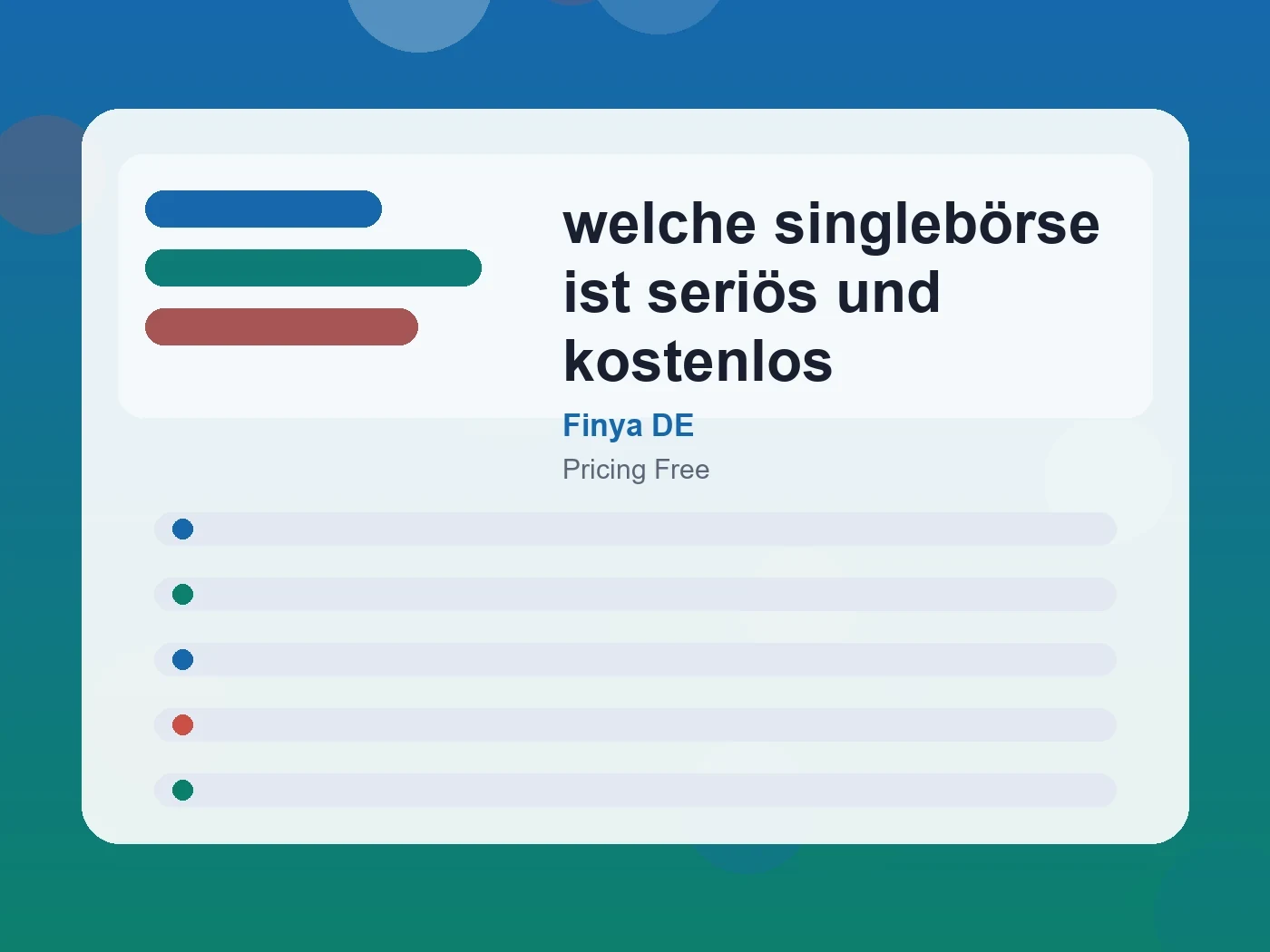 Finya DE welche singlebörse ist seriös und kostenlos guide visual