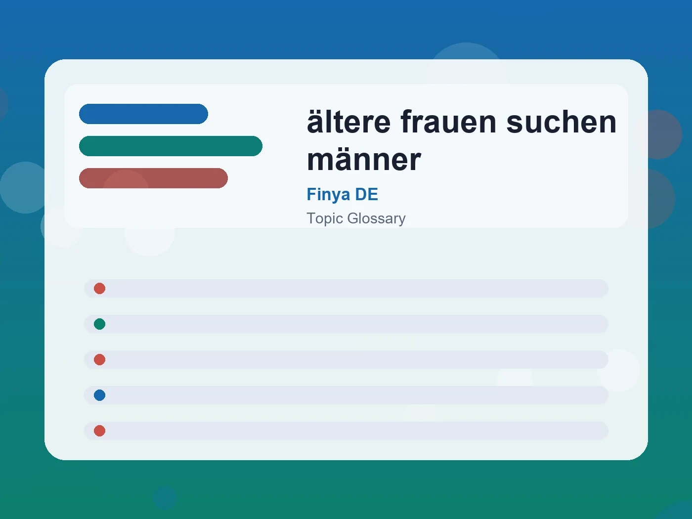 Finya DE ältere frauen suchen männer guide visual
