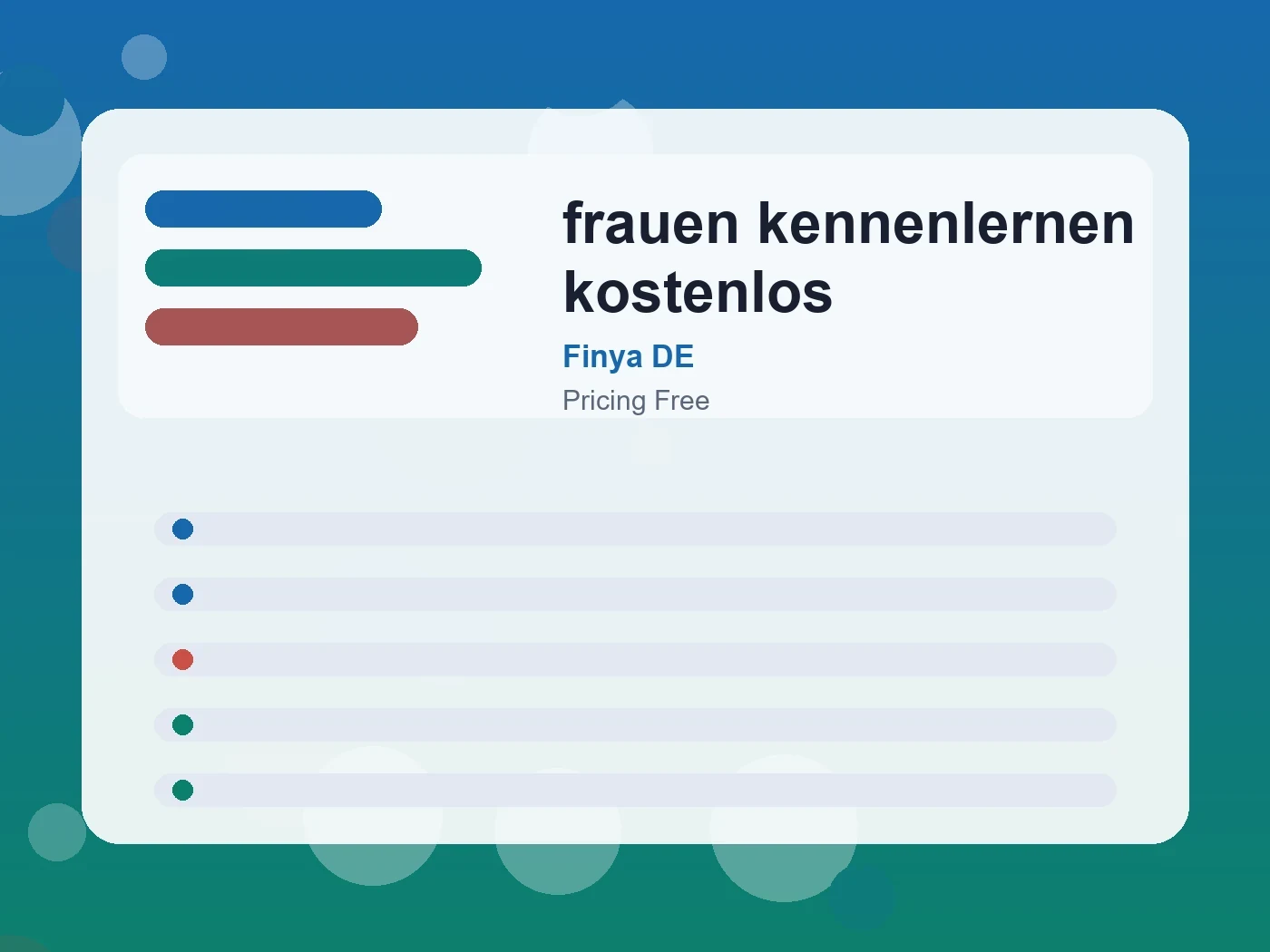 Finya DE frauen kennenlernen kostenlos guide visual